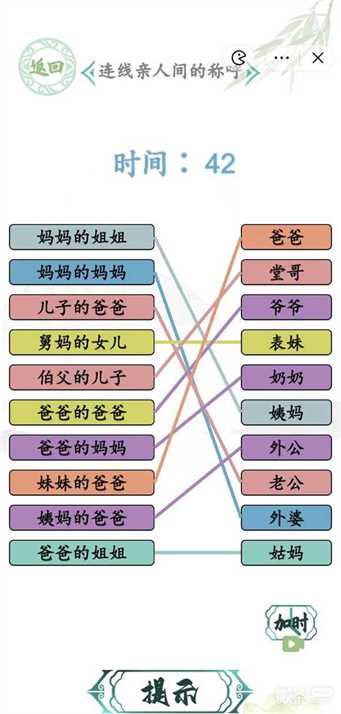 《汉字找茬王》连线亲人间的称呼通关攻略一览