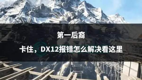 第一后裔DX12报错做法-DX12报错处理方法